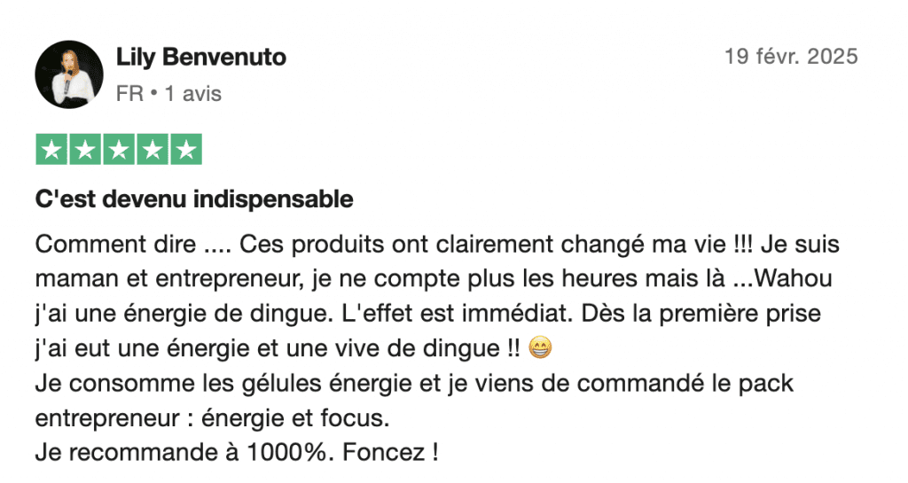 avis trustpilot mushngo énergie et focus