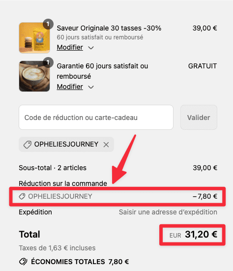 café bonjour code promo