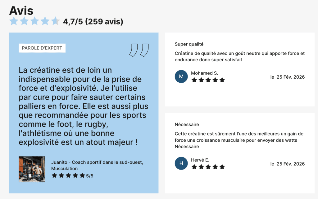 créatine nutripure avis clients