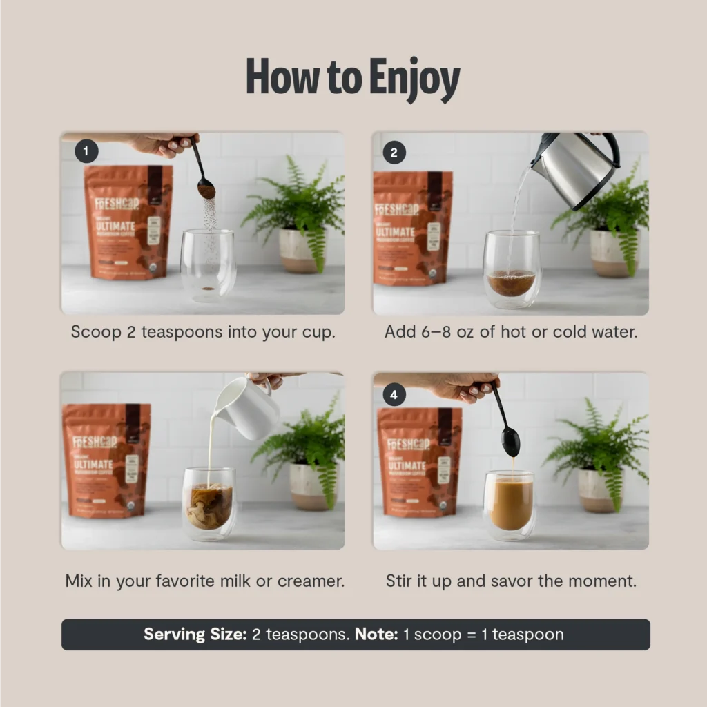 How to prepare FreshCap mushroom coffee